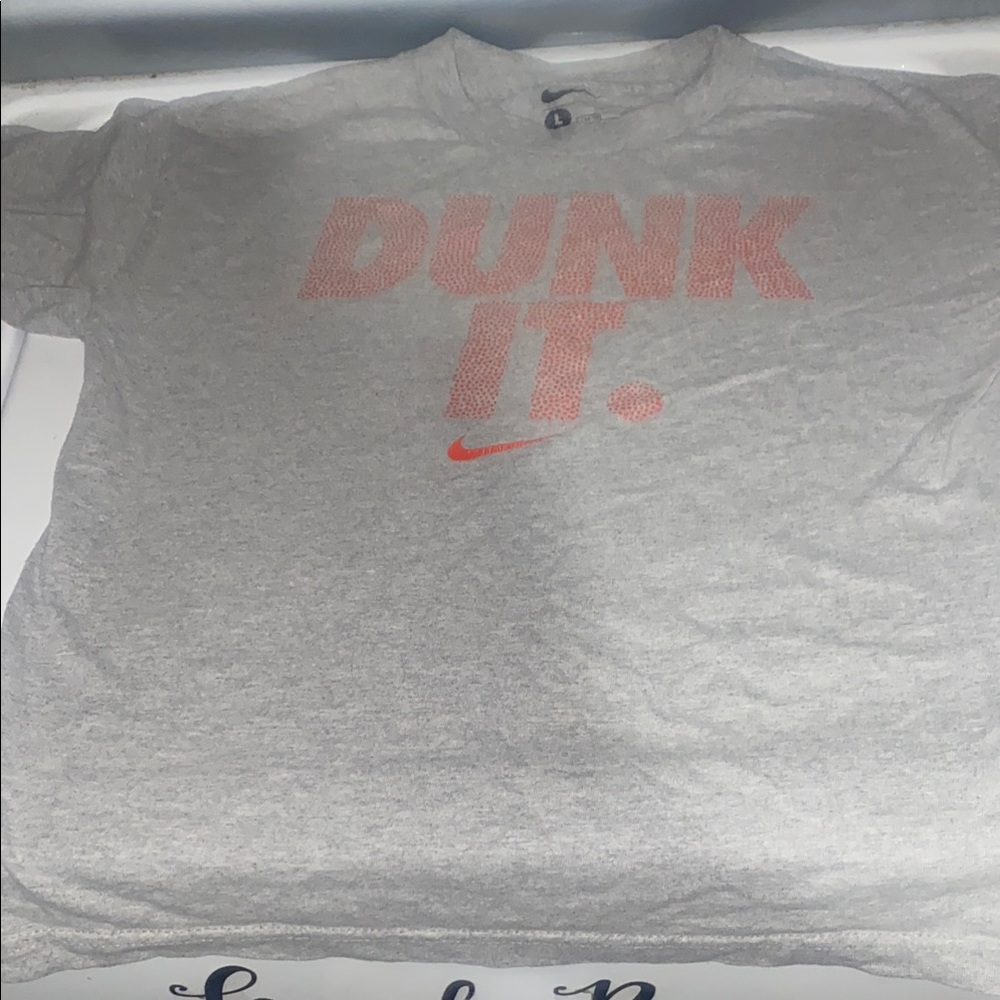 Nike Kids 'Dunk It' Gray and Pink Tee